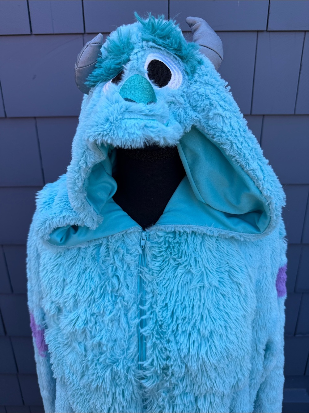 Sulley Plush Hooded Onesie - Blue with Purple Spots soft costume Halloween - Picture 2 of 11